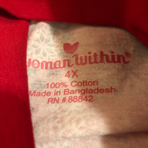 Woman Within Red Snowflake Turtleneck 4X - Picture 2 of 2